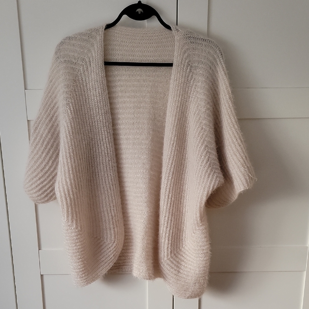 ❄️3/$30 Elegant Cream Women's Open Knit Cardigan Sweater